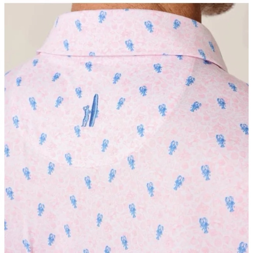 Johnnie-O Mens Low Country Featherweight Lobster Polo Shirt Pink Azalea XL NEW - Picture 2 of 7